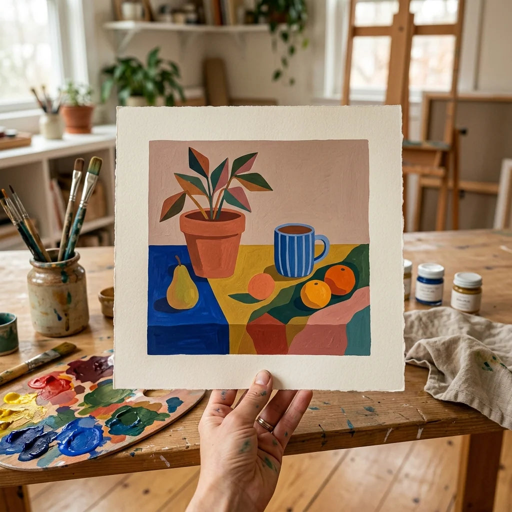 Gouache Illustration Drying