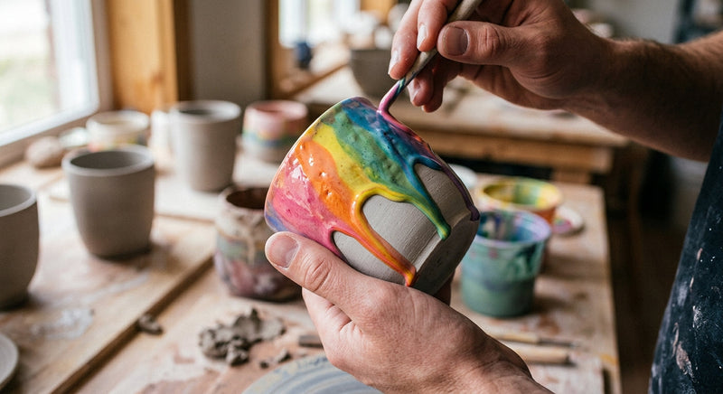 Rainbow Glazes on Ceramics: Brian Giniewski's Art Studio