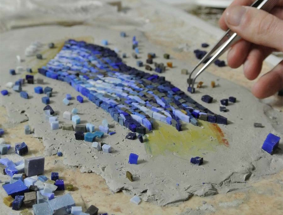 Mosaico finito come lavoro decorativo realizzato in casa