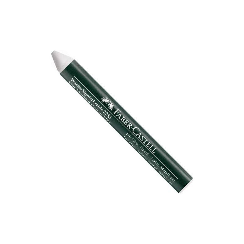 2253 W Wax Pencil for Glass, Plastic, Leather, Metal, White