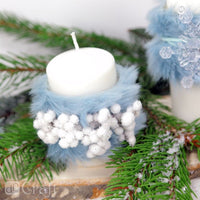 3D Decorative Branches with White Berries, Set of 4