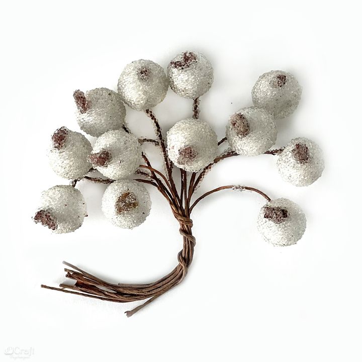 3D Decorative White Berry Branches