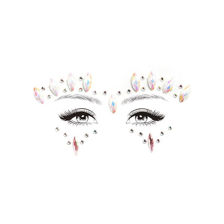 3D Face Stickers with Gems – Innocent White