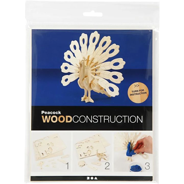 3D Wooden Peacock Model