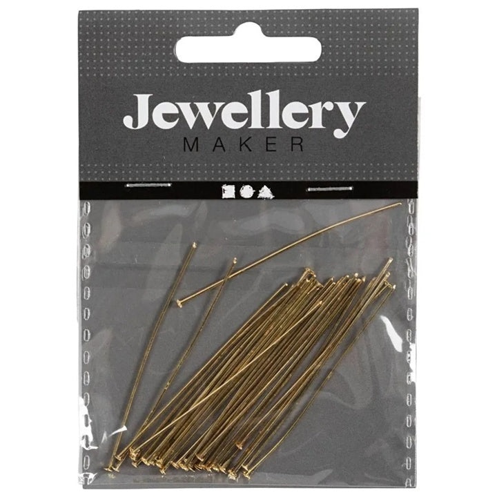 50 mm Head Pins with Flat Ends