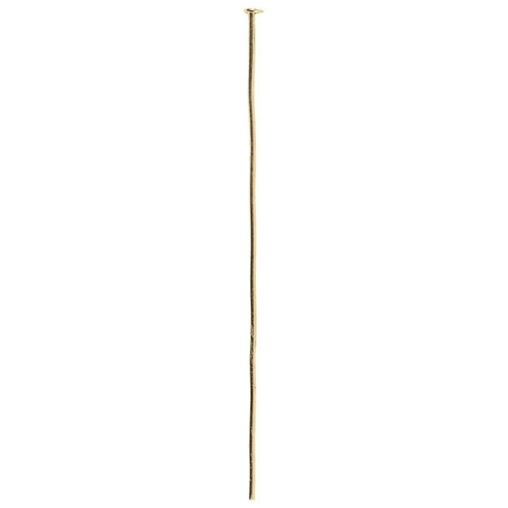 50 mm Head Pins with Flat Ends – Gold
