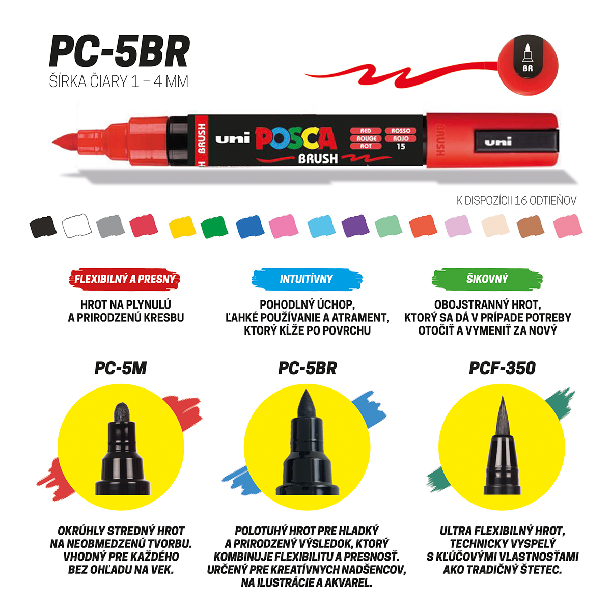 Acrylic marker UNI POSCA PC-5BR 1 - 4 mm