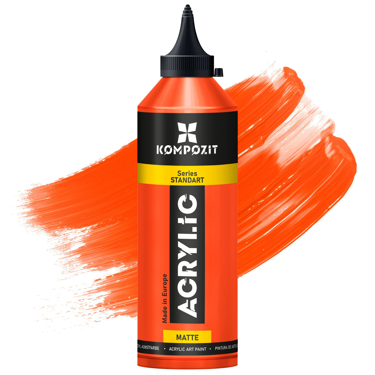 Acrylic Paint Kompozit STANDART Fluorescent 500 ml – 113 Fluorescent Orange