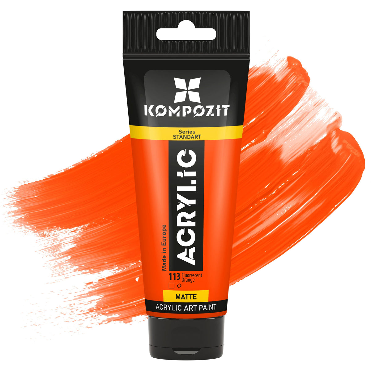 Acrylic Paint Kompozit STANDART Fluorescent 75 ml – 113 Fluorescent Orange