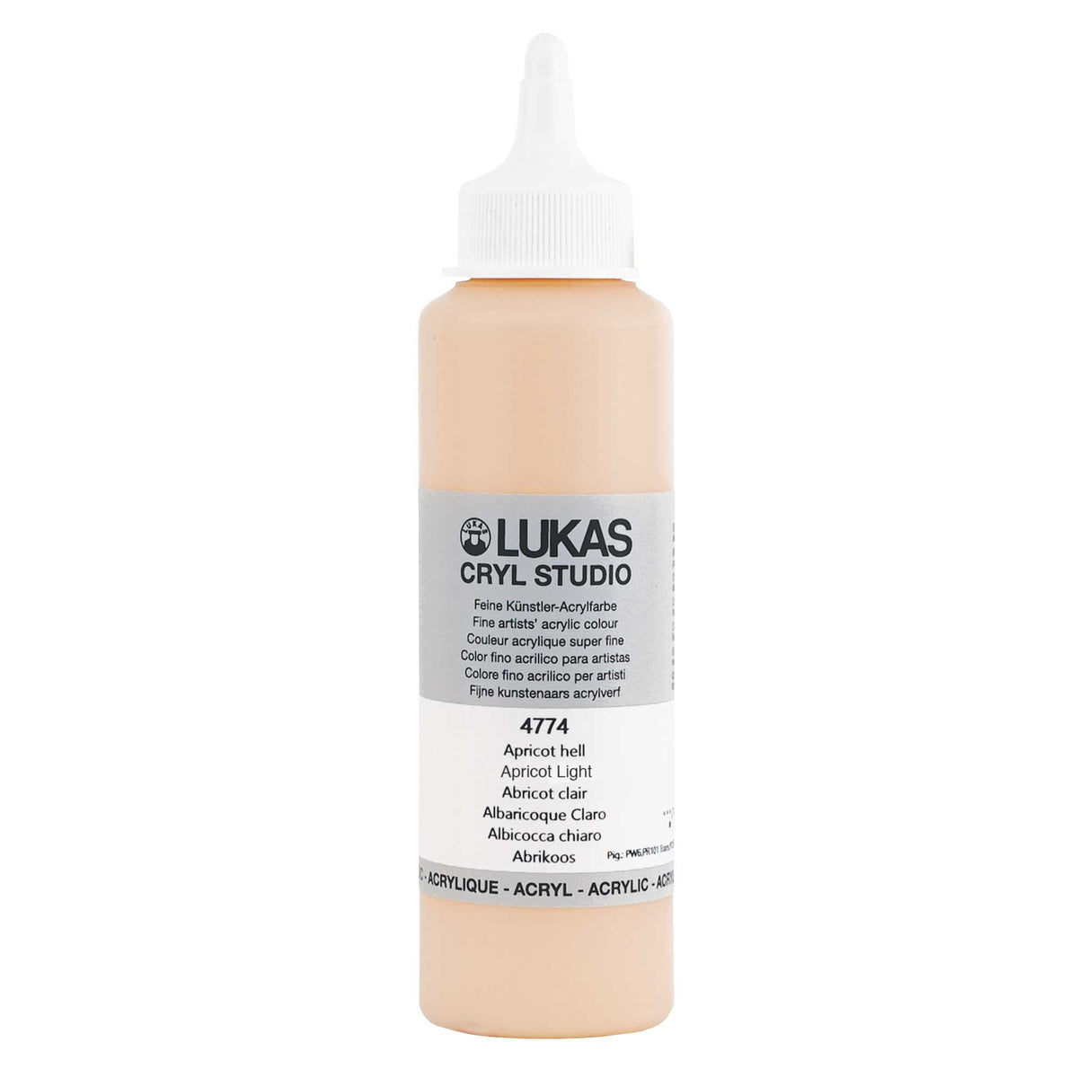 Acrylic Paint LUKAS Cryl Studio 250 ml | Various Colors – Apricot Light