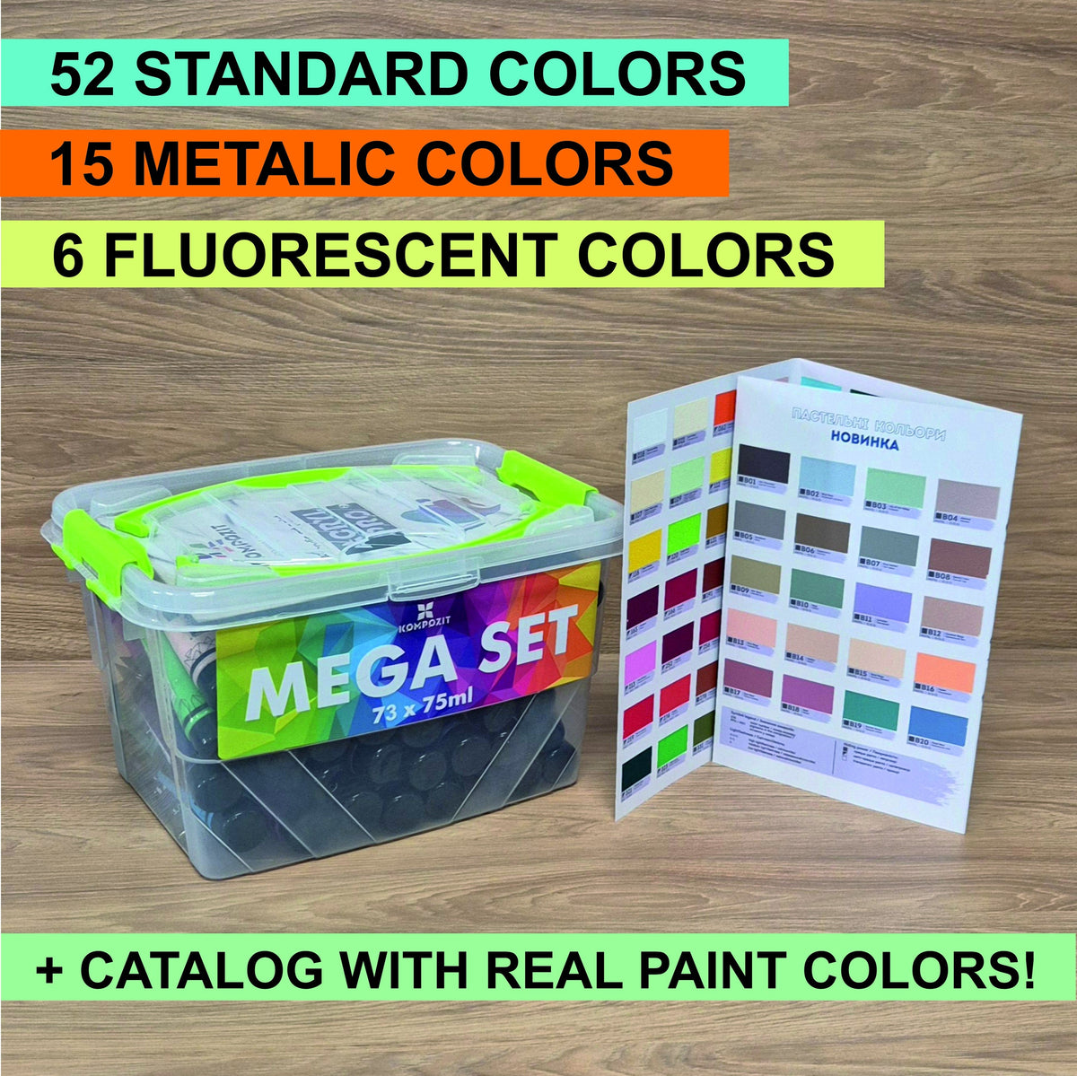 Acrylic Paint Set Kompozit ACRYL PRO BOX 73 x 75 ml