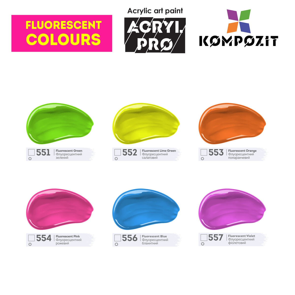 Acrylic Paint Set Kompozit ACRYL PRO BOX 73 x 75 ml