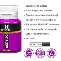 Acrylic Paint Set Kompozit STANDART Fluorescent 6 x 20 ml