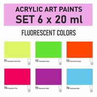 Acrylic Paint Set Kompozit STANDART Fluorescent 6 x 20 ml