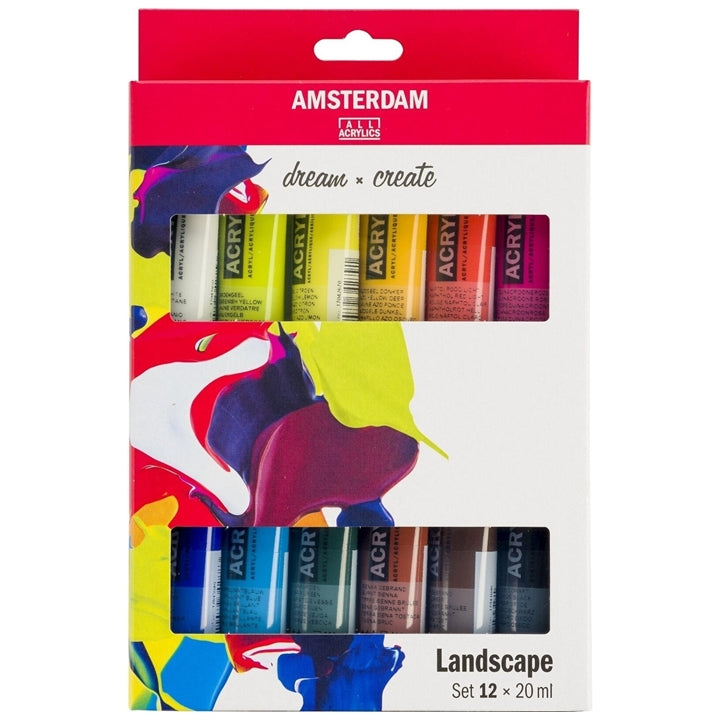 AMSTERDAM Acrylic Paint Set dream and create Landscape, 12 x 20 ml