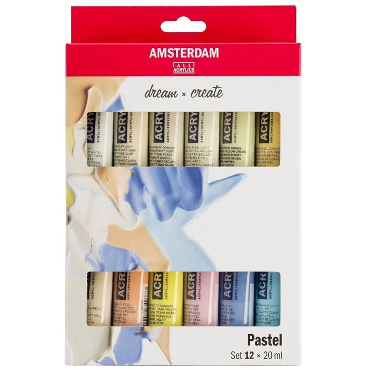 AMSTERDAM dream and create Pastel Acrylic Paint Set, 12 x 20 ml