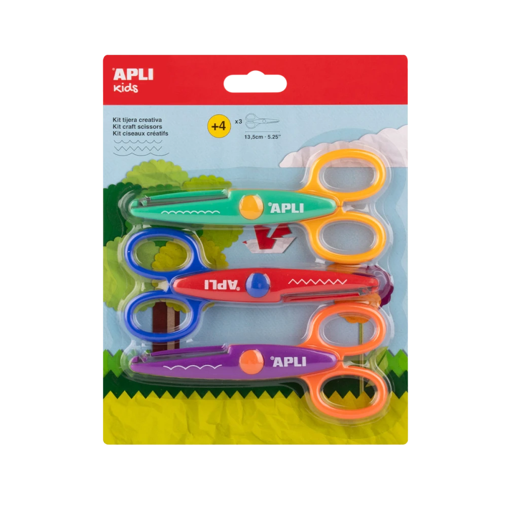 APLI Creative Scissors 13,5 cm, Round Tip, Symmetrical