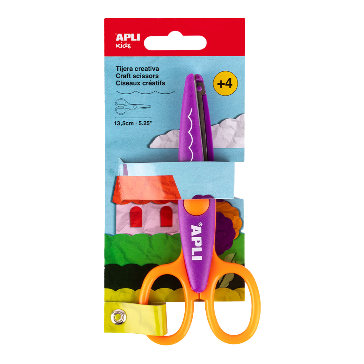 APLI Creative Scissors 13,5 cm, Round Tip, Symmetrical – scallops