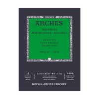 ARCHES Watercolour Pad Cold Pressed Natural White 300 gsm - 12 Sheets (Sizes A5 – A3)