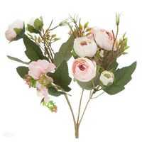 Artificial Camellia Bouquet, Powder Pink, 29 cm