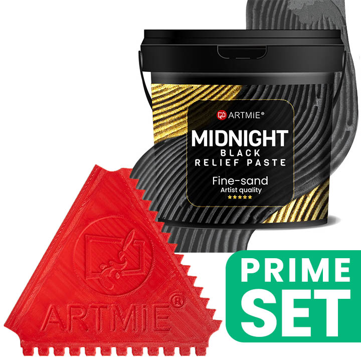 ARTMiE Midnight Black Relief Paste Set with Art Comb