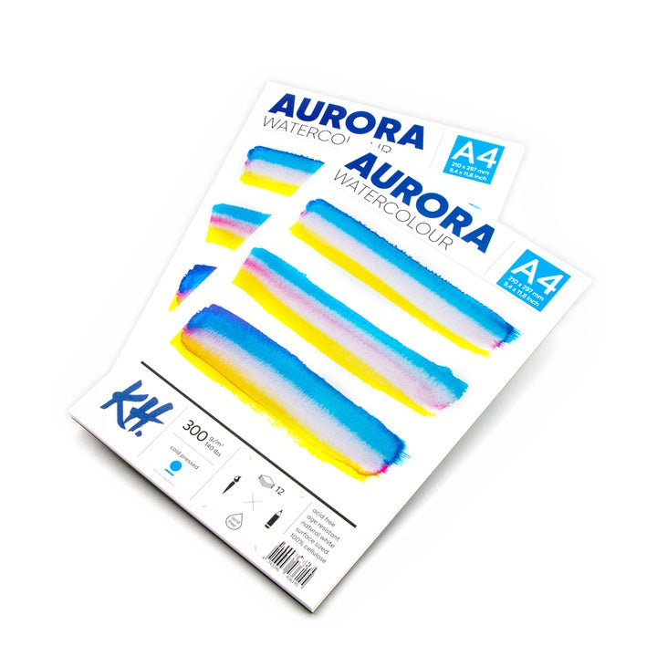 AURORA Cold Press Watercolor Pad, 12 Sheets | various formats — image 2