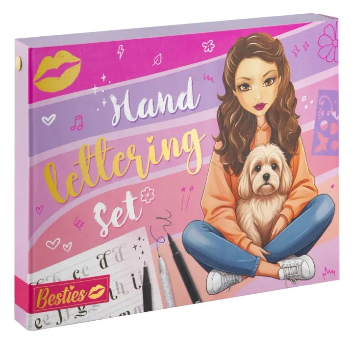 Besties Hand Lettering Set Including Workbook, 32 Pages