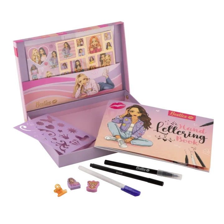 Besties Hand Lettering Set Including Workbook, 32 Pages