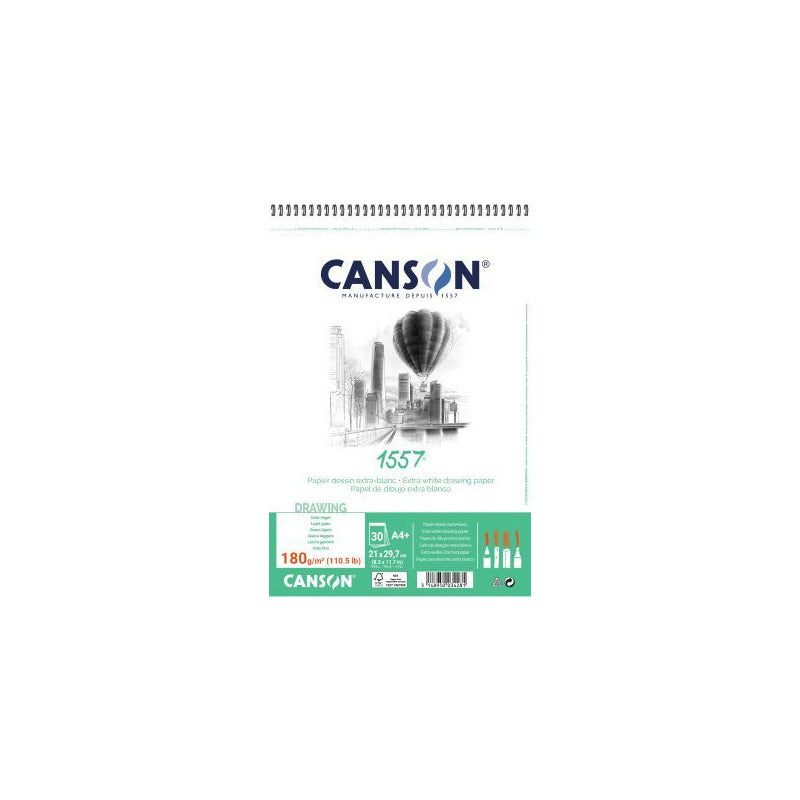 CANSON 1557 Fine Grain Sketching Pad A4 180 g/m² - 30 Sheets