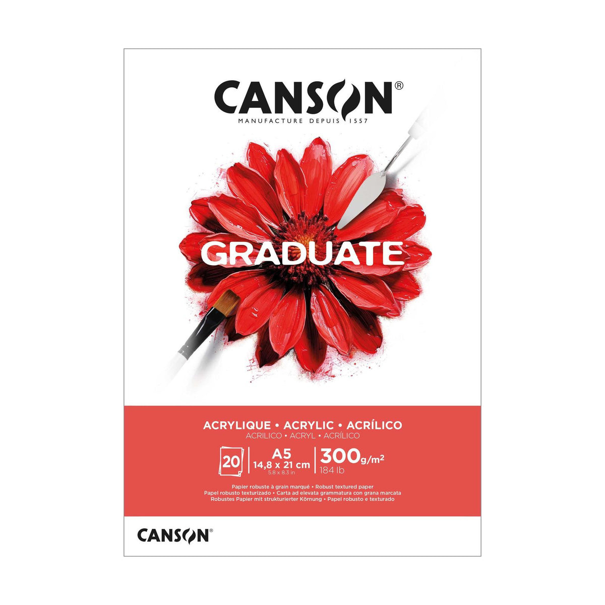 CANSON Graduate Acrylic Pad 300 g/m² A5 - 20 sheets