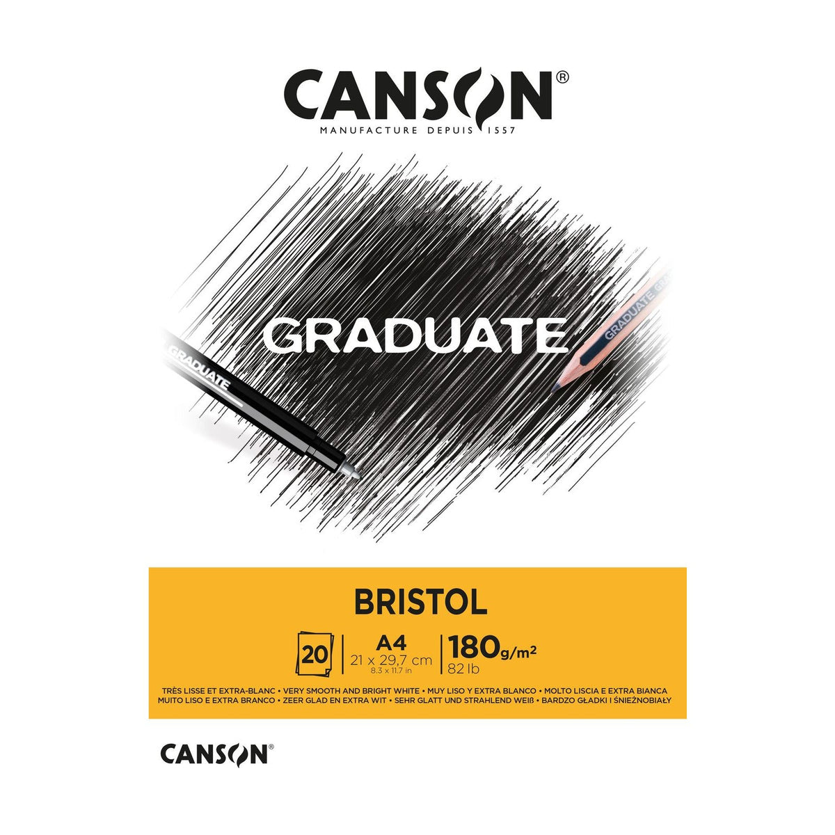CANSON Graduate Bristol Drawing Pad 180 gsm A4 - 20 sheets