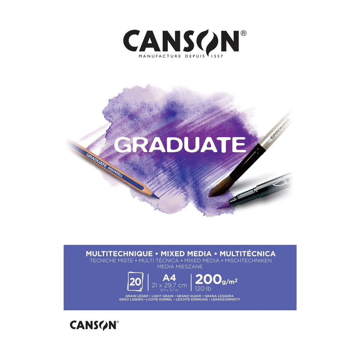 CANSON Graduate Mixed Media Pad A4 200 g/m² - 20 Sheets