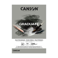 CANSON Graduate Mixed Media Pad Grey 220 gsm A4 - 30 sheets