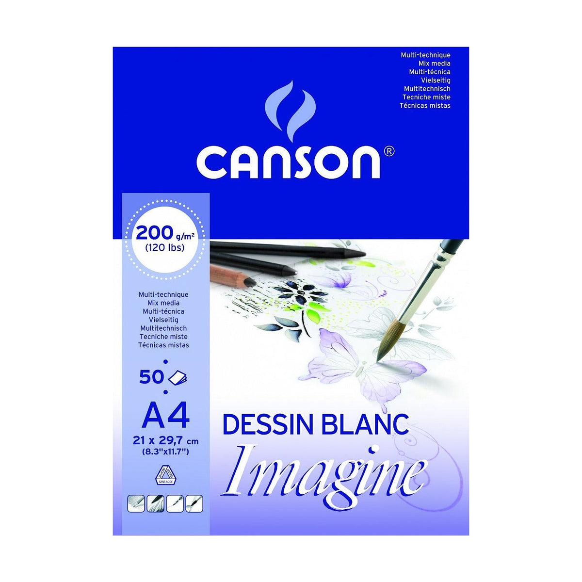 CANSON Imagine Mixed Media Pad A4 200 g/m² - 50 Sheets