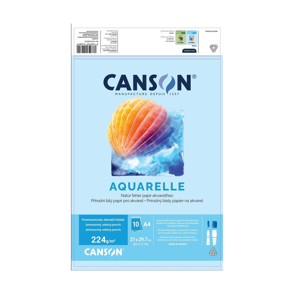 CANSON Watercolor Pad CP 224 g/m² A4 - 10 sheets
