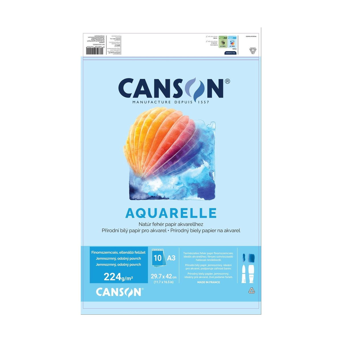 CANSON Watercolor Pad CP 224 gsm A3 - 10 Sheets