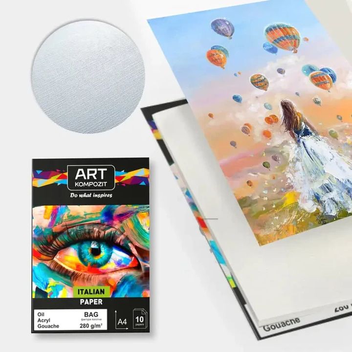 Canvas-Texture Paper Pad A4, 10 Sheets, 280 g/m²