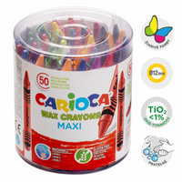 Carioca Maxi wax crayons, 50 pcs