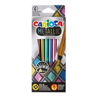 Carioca Metallic Triangular Colored Pencils / 6 pcs