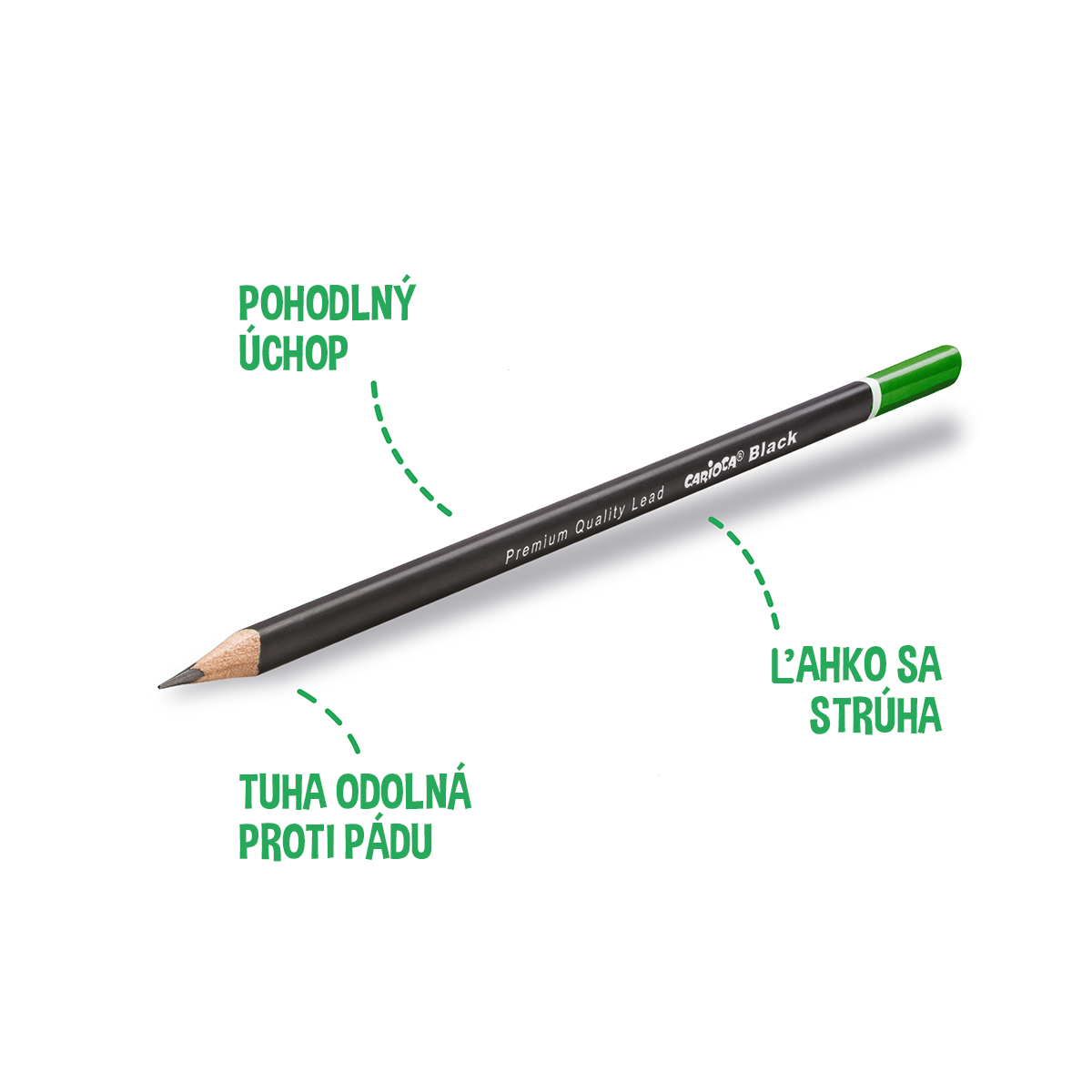 Carioca Triangular Graphite Pencil Set Black 2H, 12 pcs
