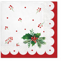 Christmas Holly Decoupage Napkins - 1 pc