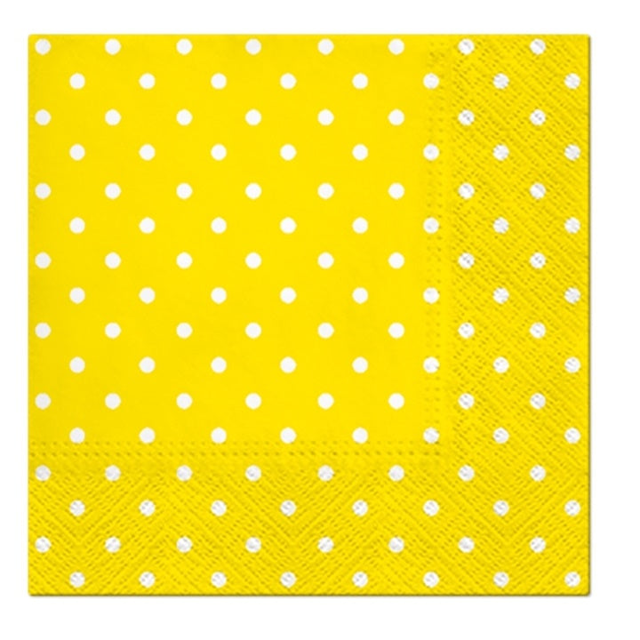 Cocktail Yellow Dots Decoupage Napkins - 1 pc