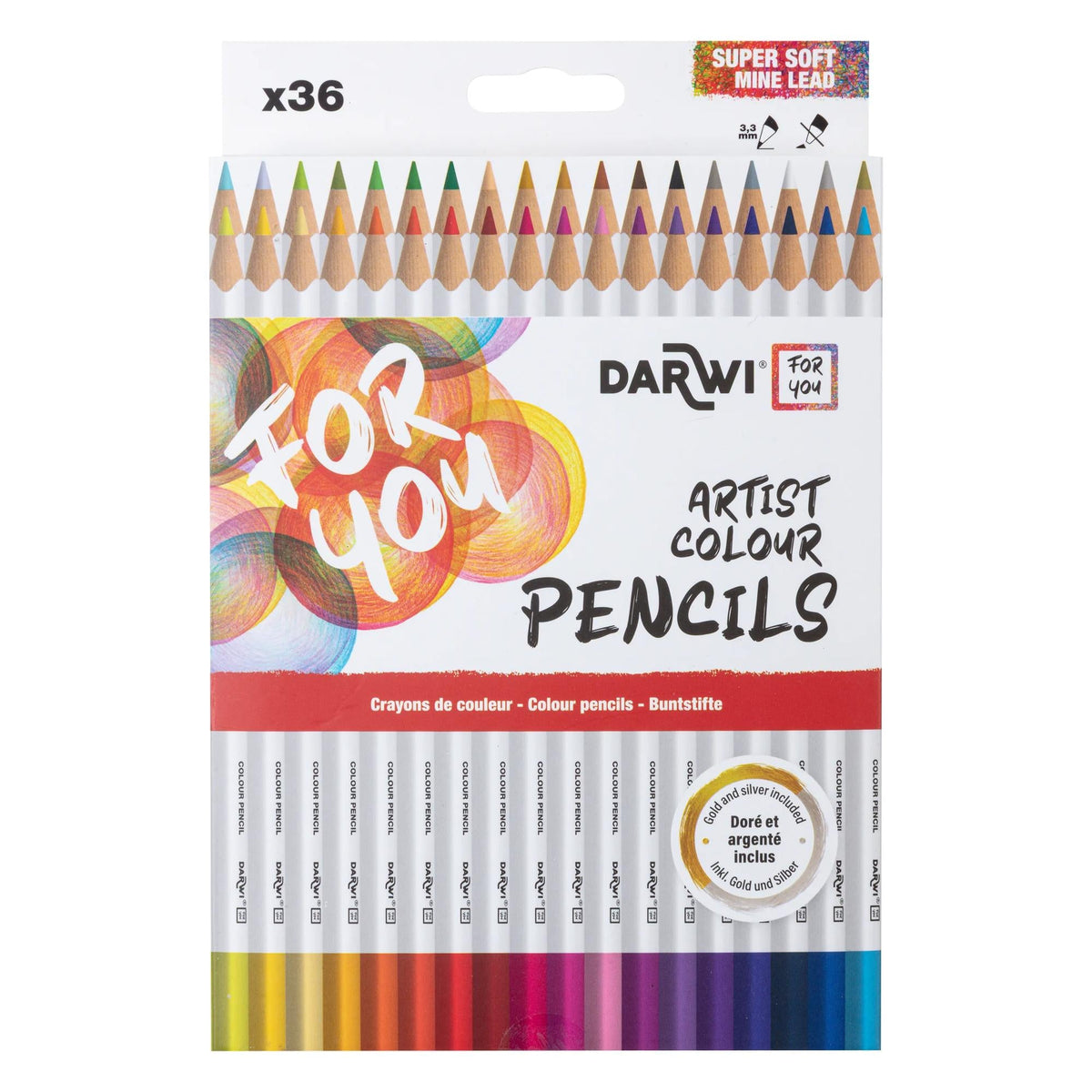 Colored Pencils DARWI set / 36 pcs