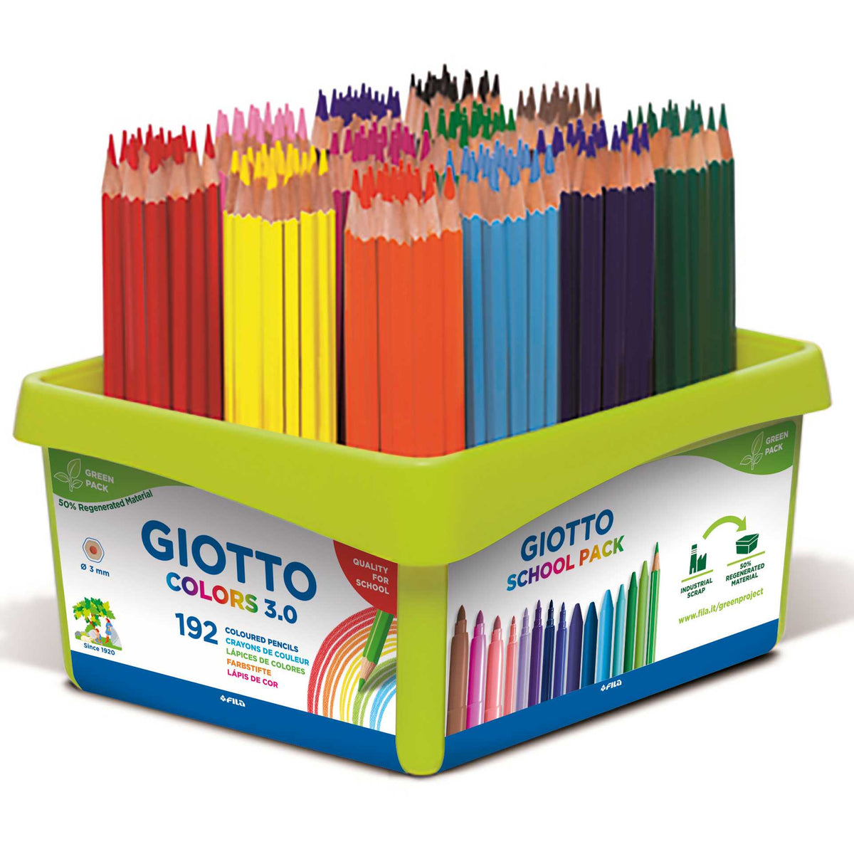 Colored pencils GIOTTO Colors 3.0 hexagonal school pack / 192 pcs