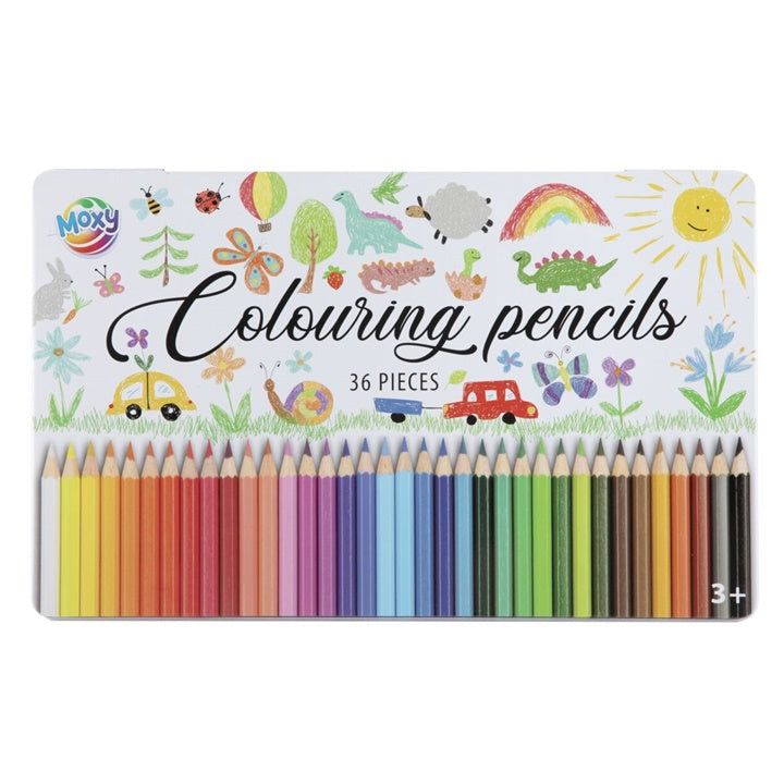 Colored Pencils in a Metal Box, 36 pcs