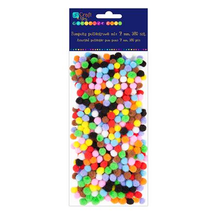 Colored Pom-Pom Mix, 7 mm, 380 pcs