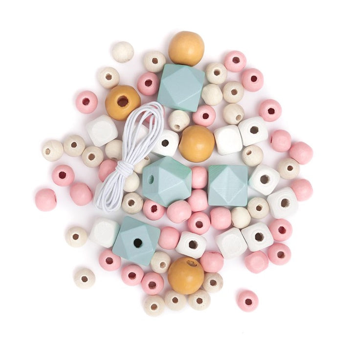 Colored Wooden Beads 80 pcs | various colors — image 1