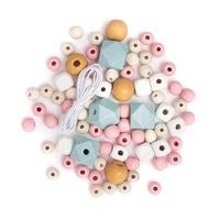 Colored Wooden Beads 80 pcs | various colors — image 1