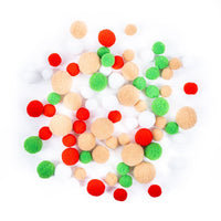 Colorful Pom-Pom Mix, 80 pcs