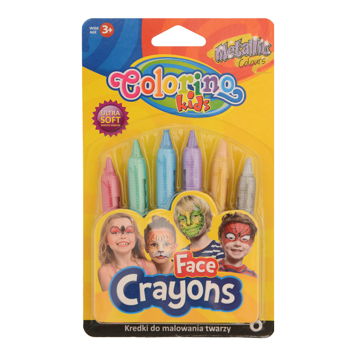Colorino Metallic Face Paint Sticks - 6 pcs